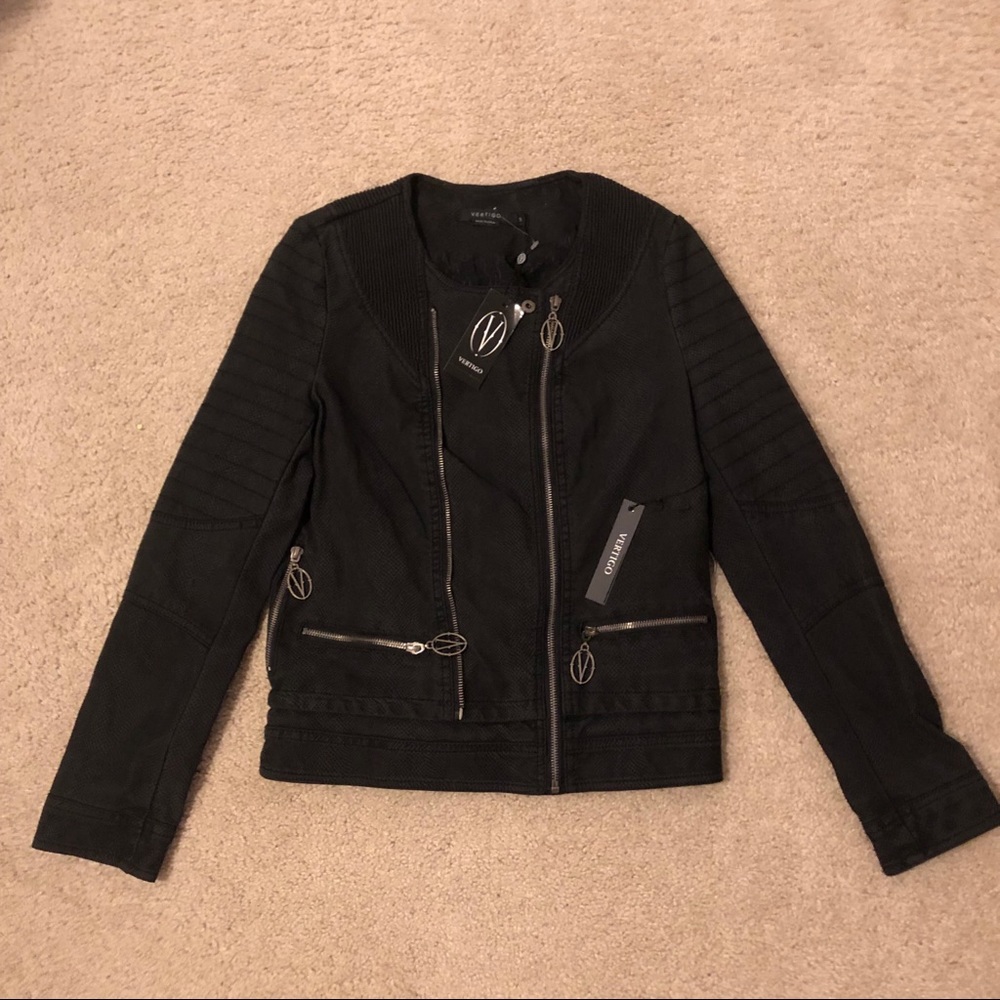 VERTIGO NWT Faux Moto Leather Jacket Sz S